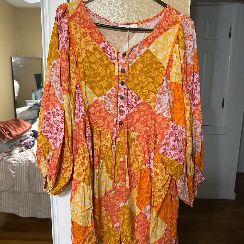 Colorful Patchwork Women's Romper Dress
